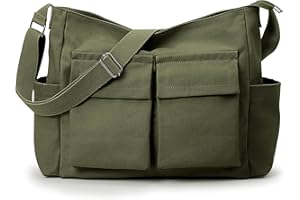 KALIDI FANCY FOREST KALIDI Canvas Tote Bag Messenger Bag, Large Crossbody Bag for Women or Men, Casual Canvas Shoulder Bag for College Work Daily