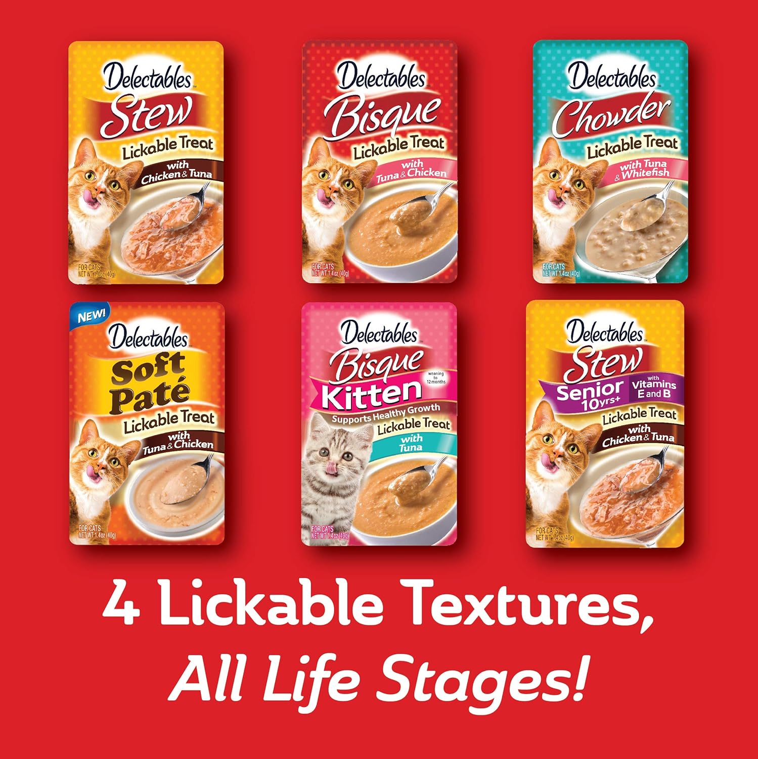 Delectables Bisque Lickable Wet Cat Treats - Tuna & Shrimp - 12 Pack : Pet Supplies