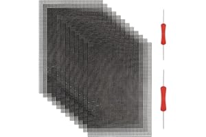 LANIAKEA 12PCS Plastic Mesh Canvas Sheets, 20x13 Inch Plastic Mesh Sheets for Crafts, Black Plastic Canvas and Embroidery Tools for Embroidery Crafting Knit