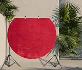the carpet Relax Modern Fluffy Short Pile Rug Red 200 x 200 cm Round view 3