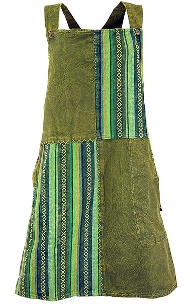 Guru-Shop Latzrock, Ethno Trägerkleid, Damen, Baumwolle, Kurze Röcke Alternative Bekleidung