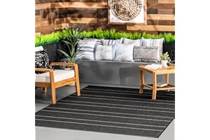 nuLOOM 5' x 8' Outdoor Performance Area Rug, OEKO-TEX Certified, Weather Resistant, High Traffic, Patio, Balcony, Outside, Alaina Black