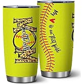 ATHAND Softball Mom 20 oz Insulated Tumblers with Lid | Stainless Steel Vacuum Tumbler Travel Coffee Mugs | Best Birthday Gifts For Women (White)