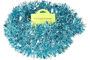 Christmas Concepts 2 Metre Chunky/Fine Christmas Tinsel Garland - Christmas Decoration Tinsel Garland (Ice Blue)