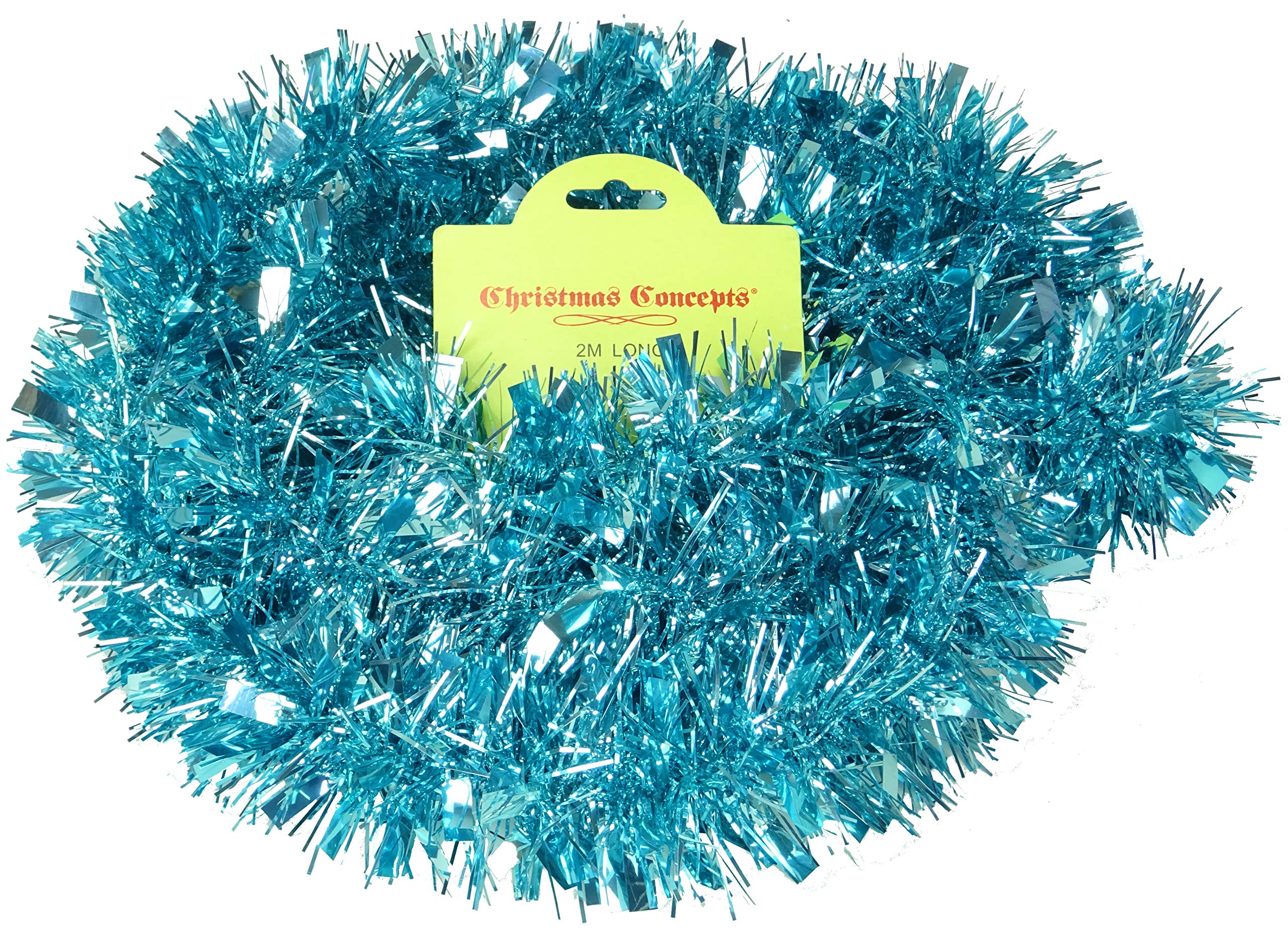 Christmas Concepts® 2m (6ft 6") Chunky/Fine Christmas Tinsel - Christmas Decoration Tinsel (Ice Blue) — image 1