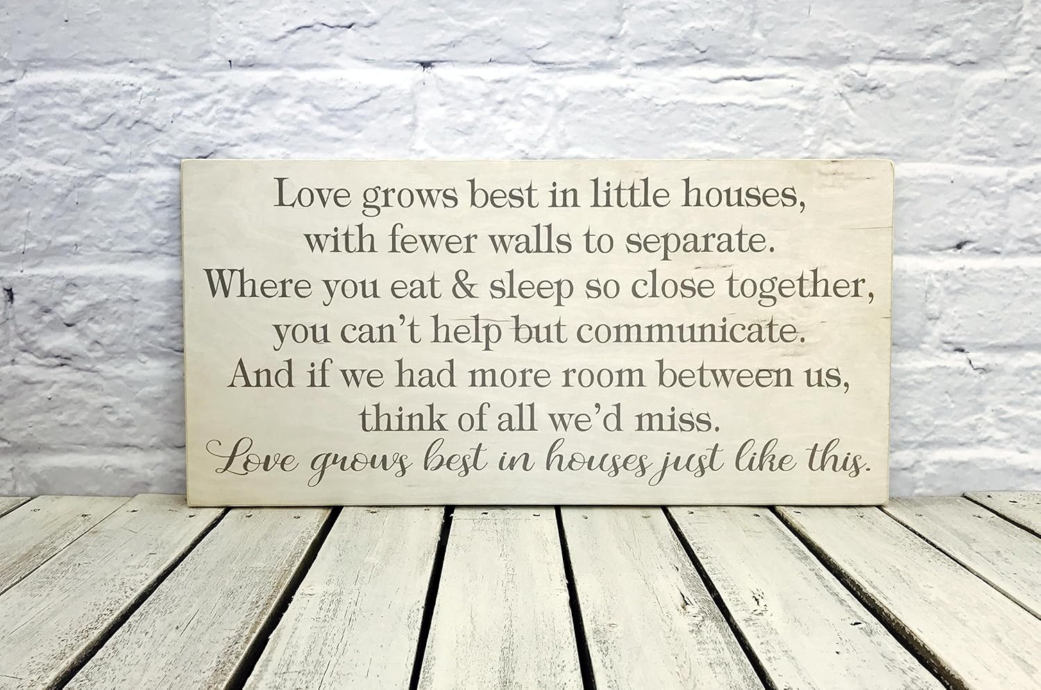 Song Lyric Love Grows Best In Little Houses Wedding Wall Art Wood Cottage Sign Madi Kay Designs Amazon Co Uk Kitchen Home amazon co uk