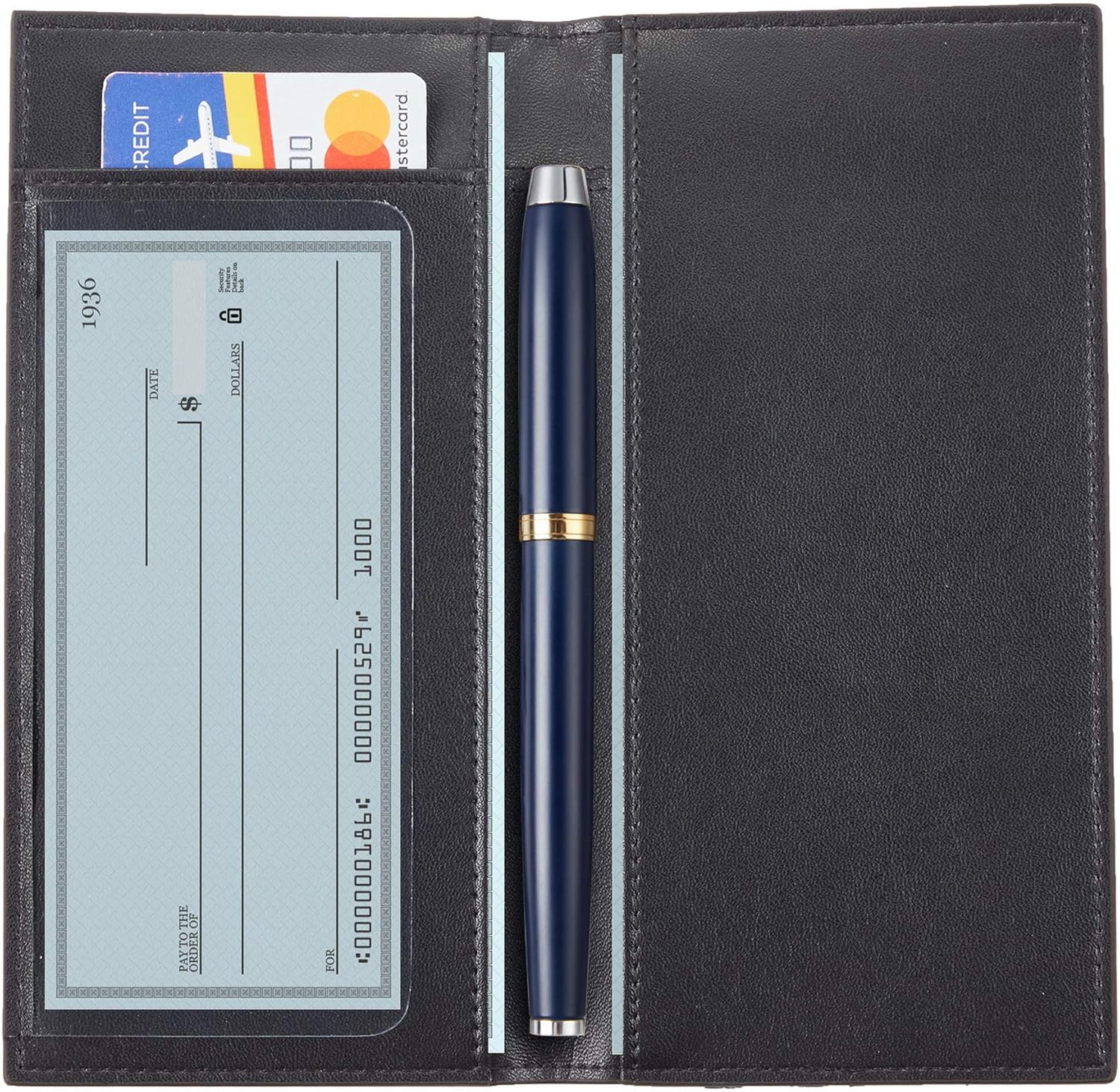 Casmonal Genuine Leather Checkbook Cover For Men & Women Checkbook Holder Wallet RFID Blocking(Black) at  Women’s Clothing store