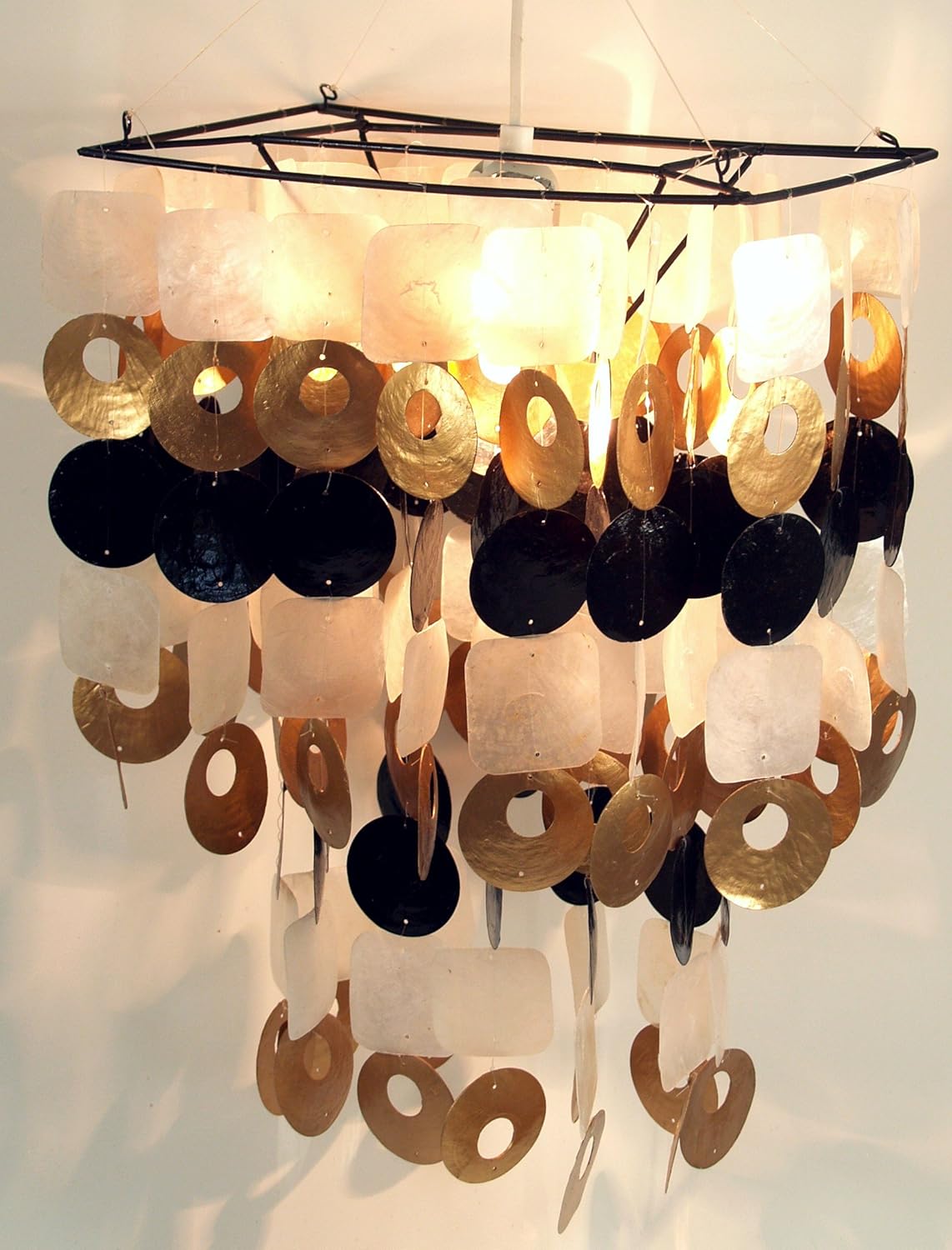 Deckenlampe/Deckenleuchte Seventy, Muschelleuchte aus Hunderten Capiz