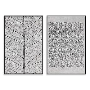 SIGNWIN 2 Piece Framed Canvas Wall Art Black...