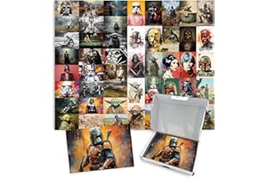 VINTBO Star Wars Mega Collage 50 Piece Art Print Set - 4x6 Art Prints for Bathroom, Living room, Children's Bedroom decor - Darth Vader Stormtrooper Yoda Print Posters - 4x6 Inches Each