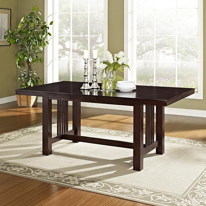 Walker Edison 6 Person Simple Wood Room Kitchen Table Set