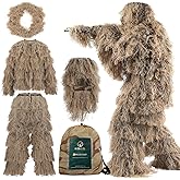Kalkal Ghillie Suit, Camouflage Hunting Apparel for Men, Double-Stitched, Adults Gilly Suit for Jungle Hunting Halloween