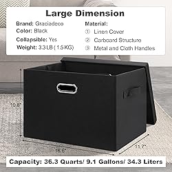 Graciadeco Large 17" 36 Quart Collapsible Stackable
