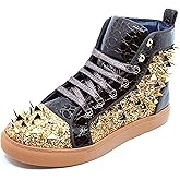 Men's High Top Sparkly Spike Flat Fashion Casual Sneakers Shoes SNK-02