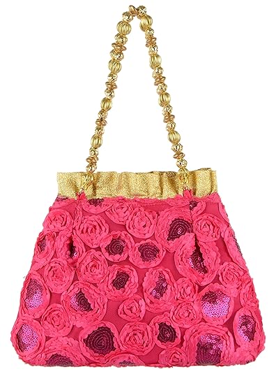 Tooba Womens Velvet Multicolour Handicraft Party Wear Hand Embroidered Box Clutch Bag Purse for Bridal