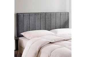 Hearth & Harbor Upholstered King Headboard - Easy Assemble Channel Stitched Headboard King Size Bed - Wall Mounted Headboards with 3D Soundproof Wall Panels Peel & Stick Floating Headboards, Grey