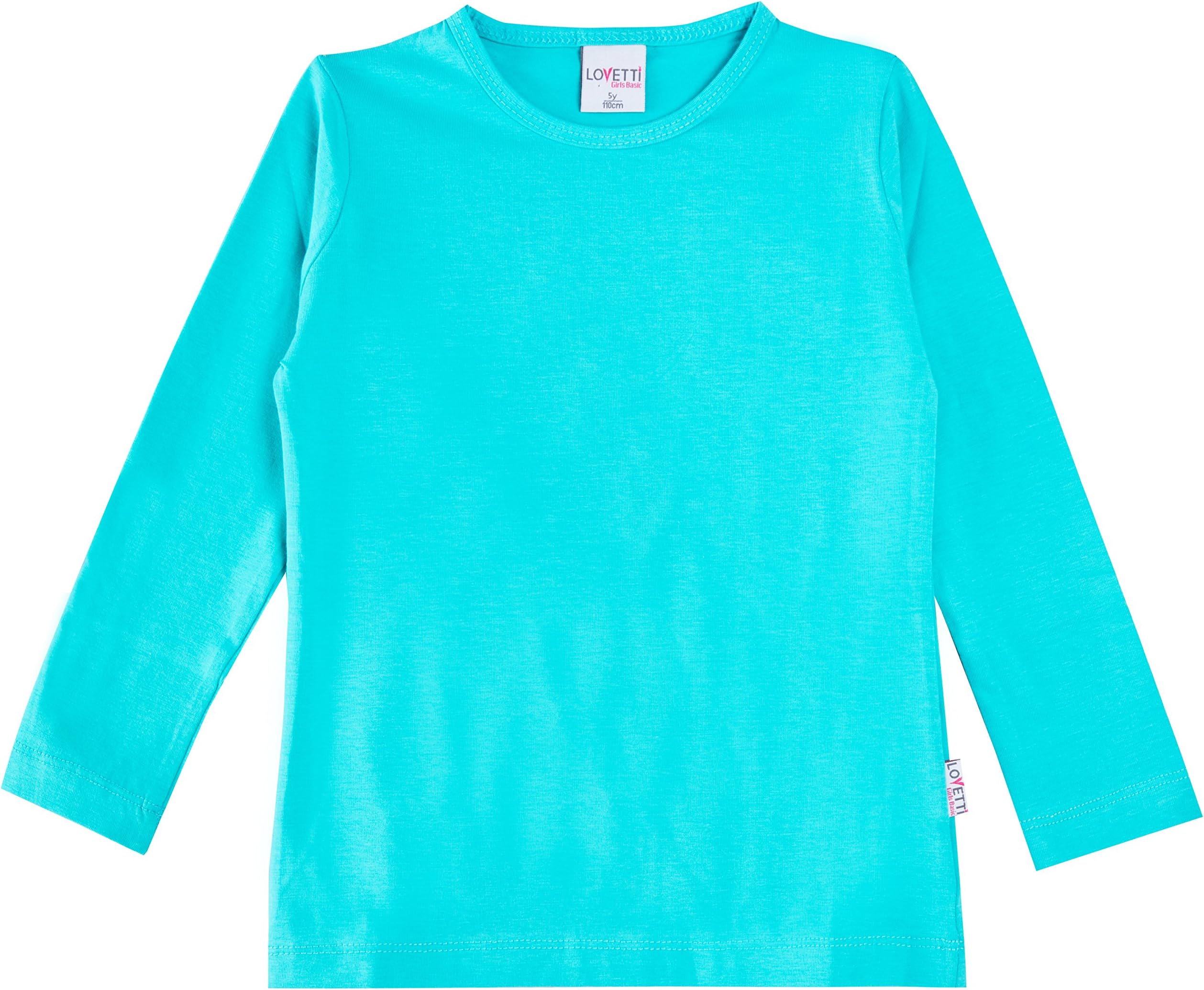 Lovetti Girls' Basic Long Sleeve Round Neck T-Shirt