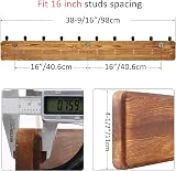 WEBI Coat Rack Wall Mount 98cm Long 10 Hooks Solid Wood Rustic Brown view 8