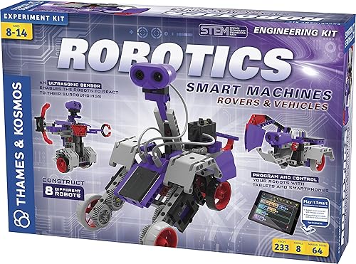 Thames Kosmos Robotics Smart Machines: Rovers Vehicles Kids 8+  STEM Kit builds Robots Color Manual to help with assembly Requires