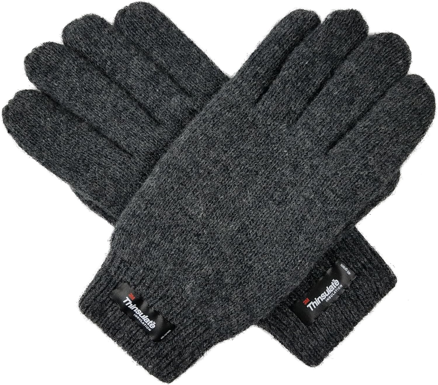 Bruceriver Men's Pure Wool Knitted Gloves with Thinsulate Lining and