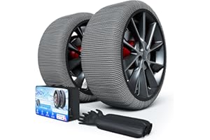 SOTISI Snow Socks for Tires, Winter Traction Alternative to Snow Chains, Emergency Anti-Slip Tire Covers for Cars/SUVs/Trucks, Reusable, Certified Snow Traction Device for Ice & Snow Driving.(Black -XL)