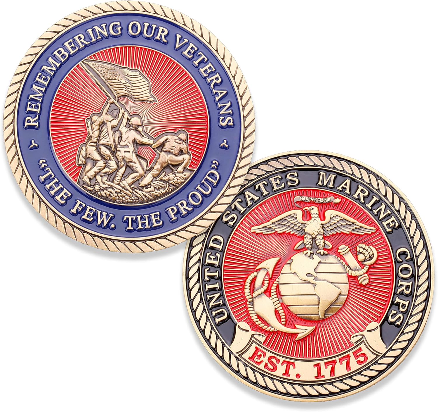 Marine Veteran Commemorative Challenge Coin USMC Challenge Coin Marine Corps