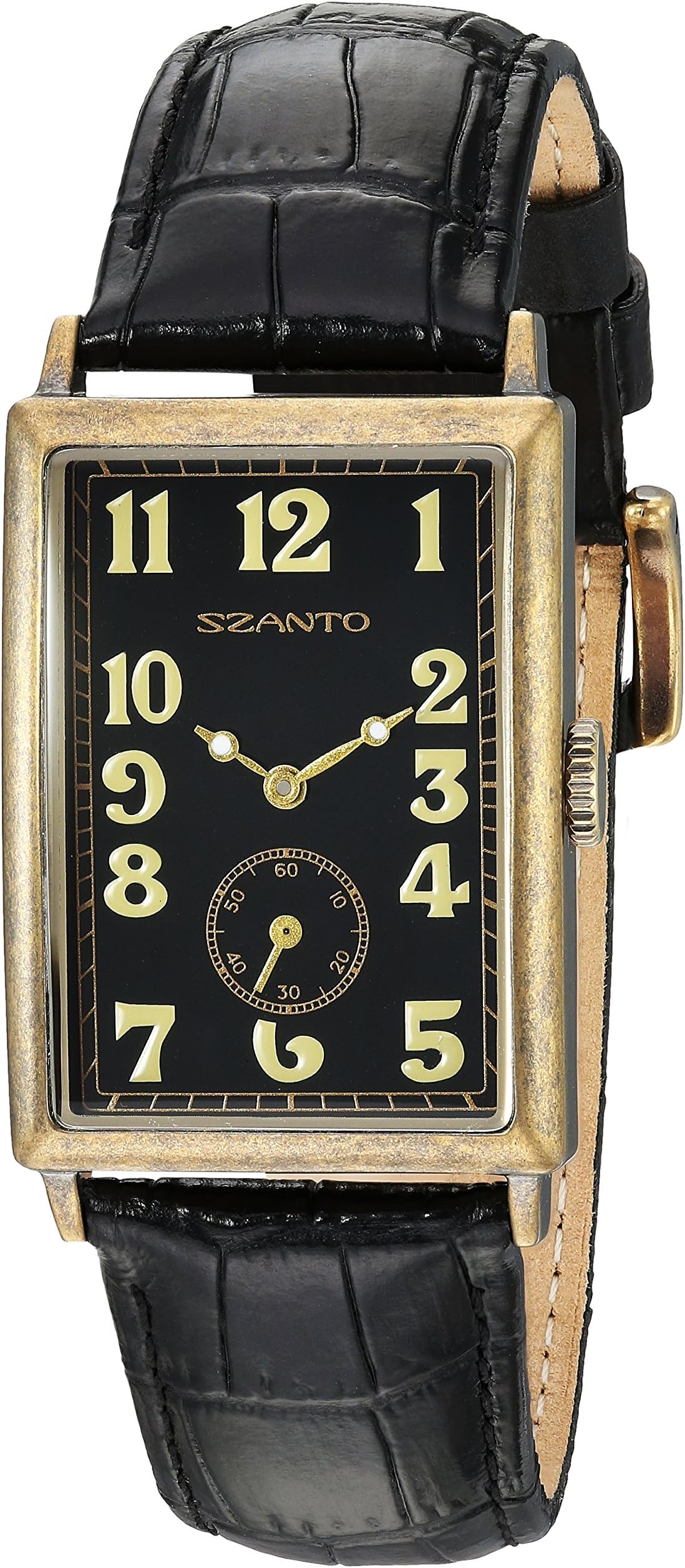 Szanto Unisex SZ 4201 Szanto 4200 Series Analog Display Japanese Quartz Black Watch