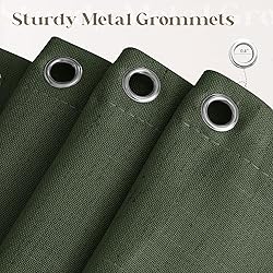90 Inch Shower Curtain Olive Green Linen Extra Long