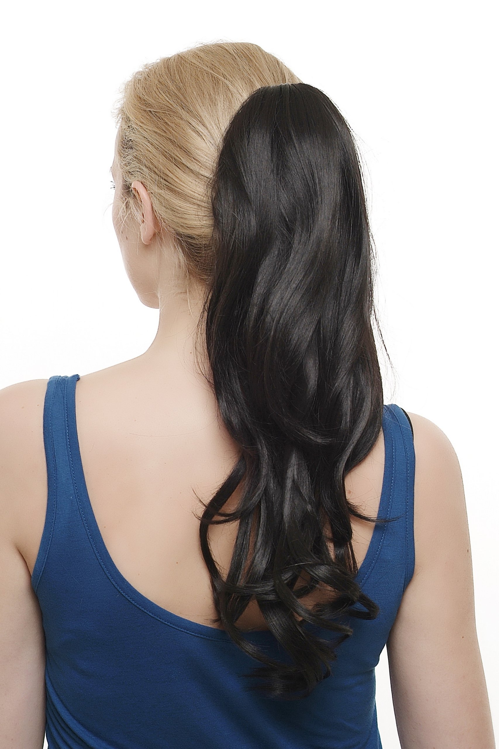Hairpiece PONYTAIL extension VERY long wave wavy soft curls BLACK SA07-2