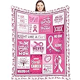 Breast Cancer Gifts for Woman, Breast Cancer Survivor Gifts for Women, Breast Cancer Gift, Pink Ribbon Breast Cancer Awareness, Breast Cancer Awareness Items Decorations Throw Blanket 60"X50"