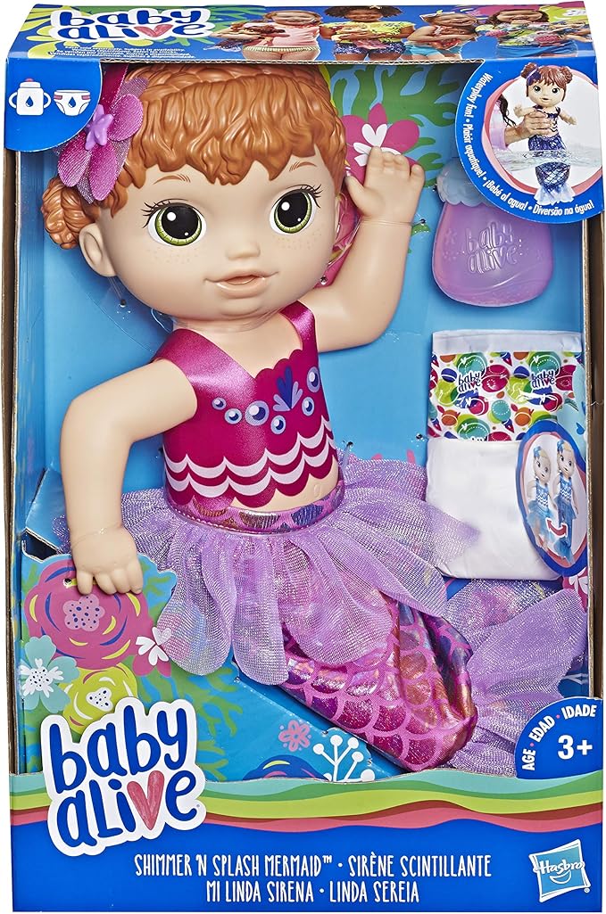 Baby Alive Shimmer ‘n Splash Mermaid Red Hair Amazon.co.uk Toys & Games