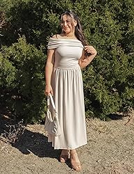 ZESICA Women's Off The Shoulder Maxi Dress 2025