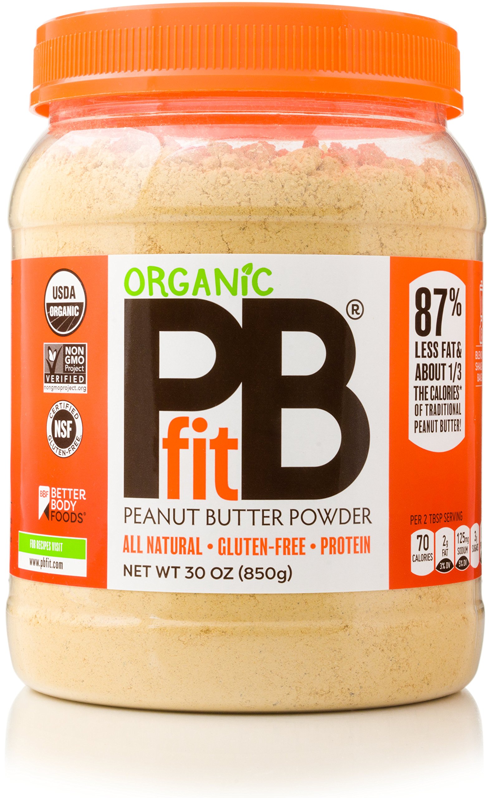 PBfit AllNatural Organic Peanut Butter Powder, 30 Ounce, Peanut Butter
