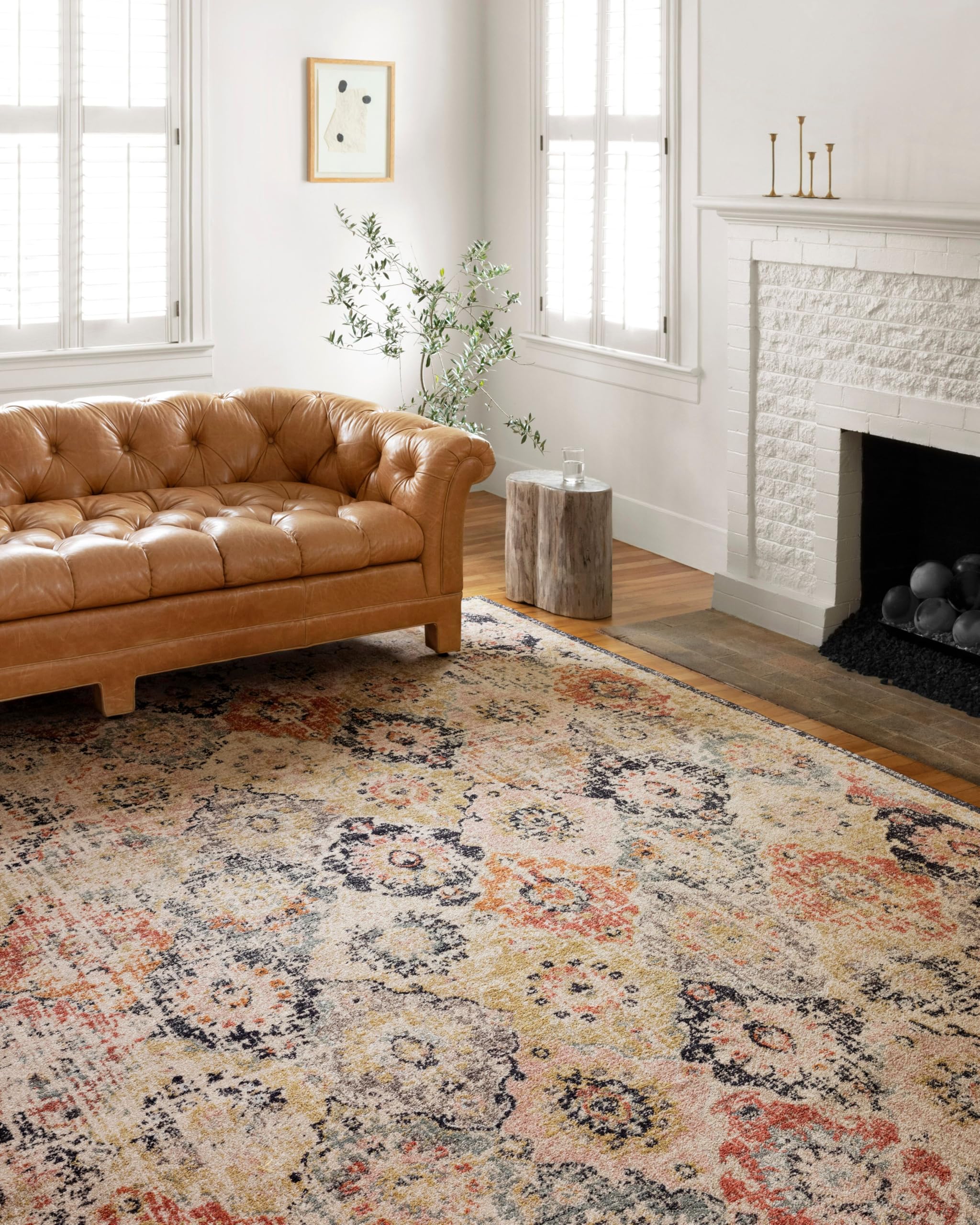 Photo 1 of Loloi Jocelyn Collection JOC-07 Khaki/Multi 6'-7" x 9'-7" .38" Thick Area Rug