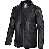 fjackets Men's Real Lambskin Leather Blazer Jacket – Stylish Leather Jackets Mens, Ideal for Business, Casual & Formal Events