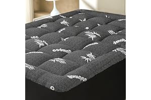 SurChic King Size Mattress Topper Viscose Derived from Bamboo, Soft Thick Pillow Top Mattress Pad Cover for Back Pain, Coolin