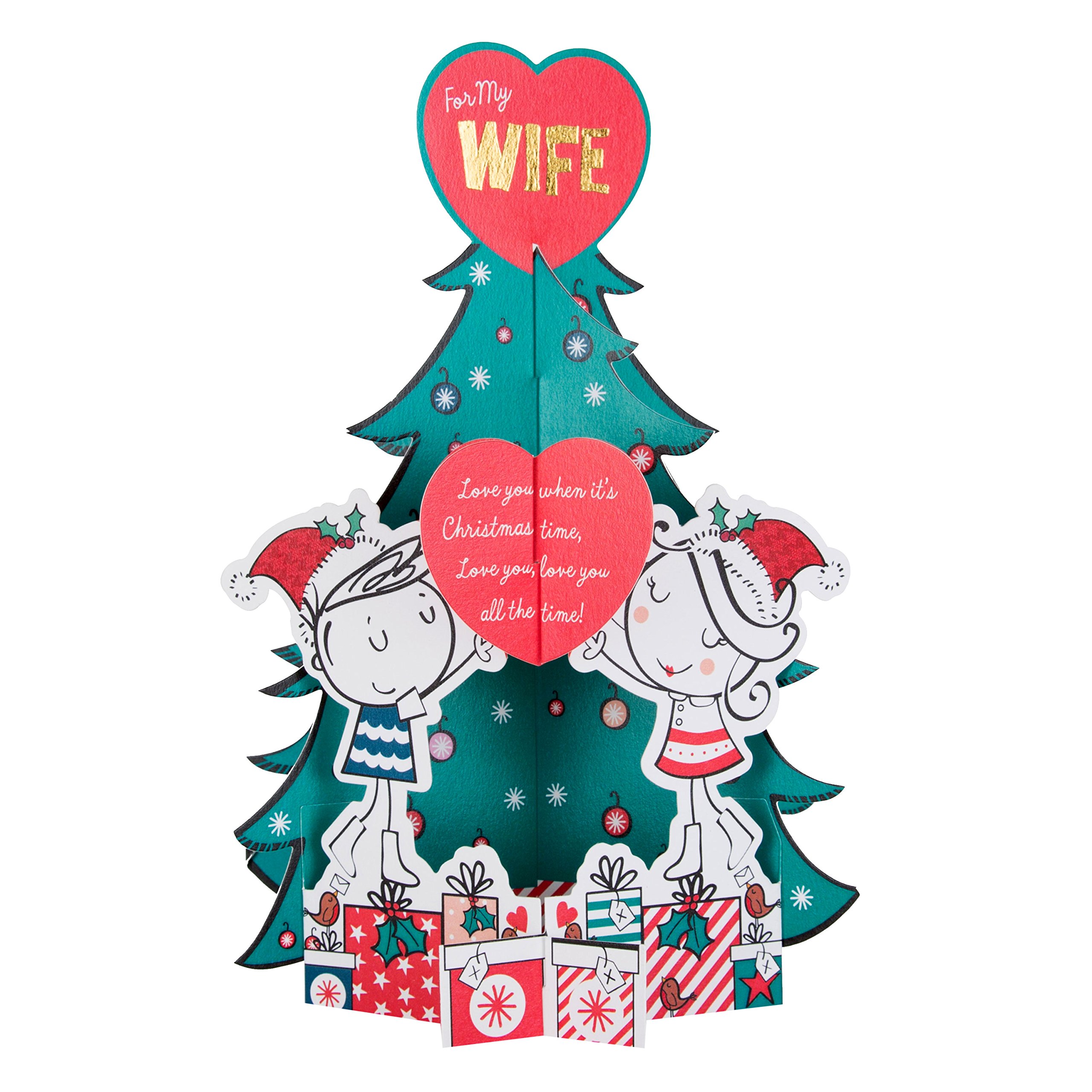 Hallmark pop -up Wife Christmas Card 'Love You'- Large