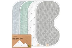 KeaBabies 4-Pack Baby Burp Cloths Baby Girl, Boy - Organic Cotton Burp Cloth, Extra Large, Absorbent, Soft Burping Cloths & B
