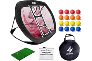 A GAME SPORTS Golf Chipping Net with Mat - Practice Net for Backyard & Indoor/Outdoor Swing Training