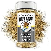 Dan-O's Outlaws Butter Steak Seasoning, 6.9 oz Bottle, All Purpose Seasoning for Steak, Chicken, Veggies and More, Sugar Free, Zero Calorie, Use this Spice Blend to Craft a Marinade, Dry Rub or Sauce