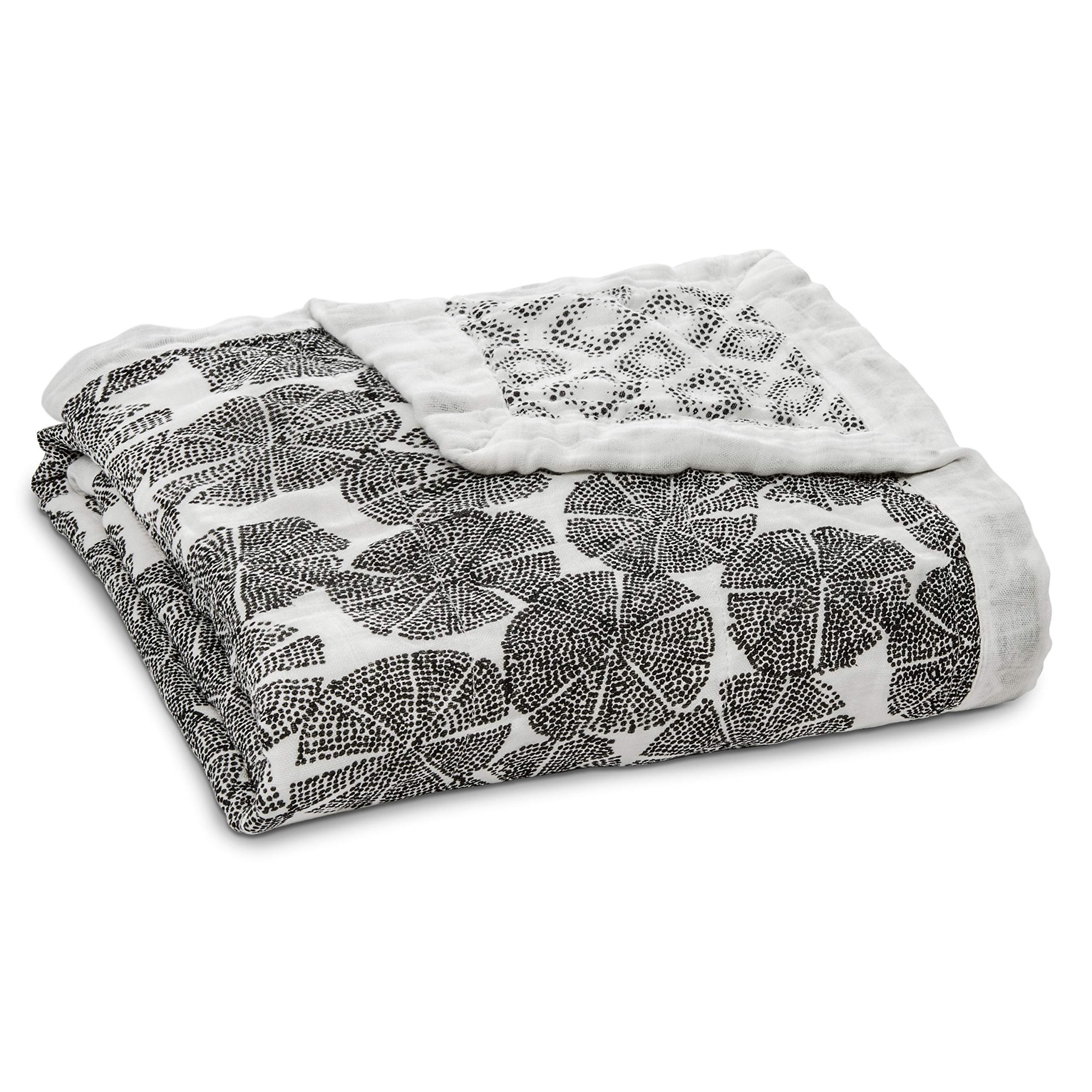 aden + anais silky soft Dream Blanket, 120x120cm, Ideal Newborn Nursery & Cot Blankets for Baby Girls & Boys, Toddler & Infant Bedding of Bamboo Viscose Muslin, Shower & Registry Gift, in motion