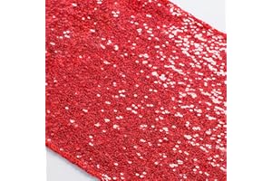 ShiDianYi 12''x72'' Sequin Table Runner Sparkly Metallic Sequin Runner for Wedding Party Dinner Reception, Event Bridalwedding Runner, Birthday Party, Dinner Party, Baby Shower(1, Red)
