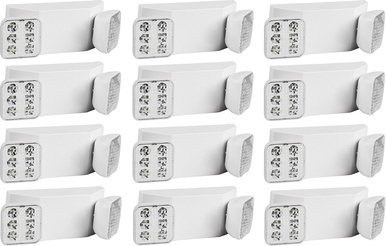 Ciata Lighting Emergency Lights | Ultra-Bright White LED Light with Back-up Battery, Adjustable Lamps & 90-Minute Minimum Capacity - 12 Pack