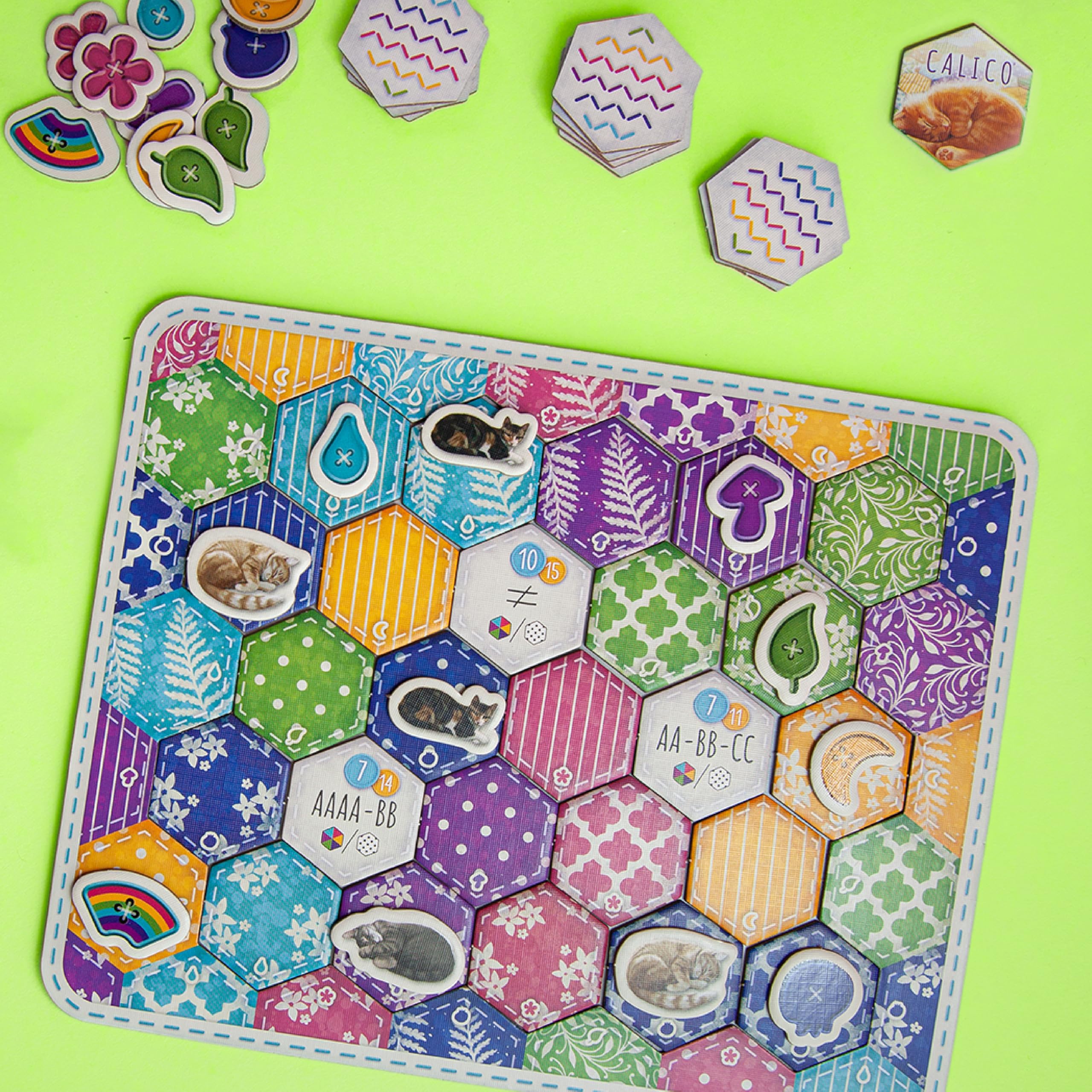 AEG & Flatout Games | Calico - Award Winning Board Game for the Whole Family | From the Creators of Cascadia | Easy to Learn | Quick to Play | Make Quilts and Attract Cats! | Ages 10 and up