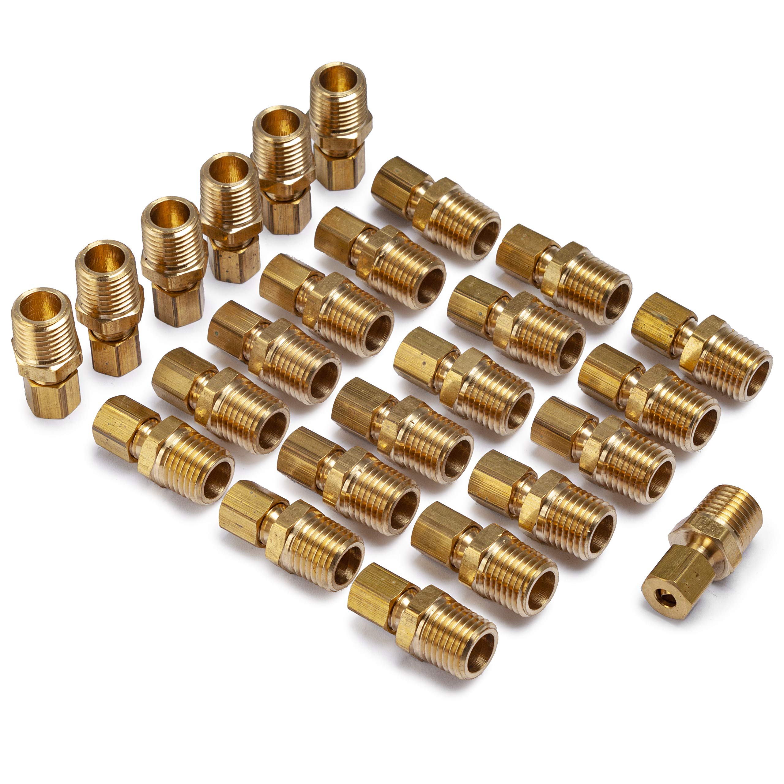 LTWFITTING Brass 3/16 OD x 1/4 Male NPT Compression Connector Fitting(Pack of 25) Image
