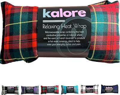 Kalore Wheat Bags Microwavable Neck and Shoulder Wrap Lavender Red Tartans