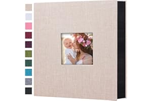 Mublalbum Photo Album 4x6 600 Photos Linen Cover Large Picture Book Holds Horizontal and Vertical Pockets for Wedding Family Anniversary and Baby (Beige)