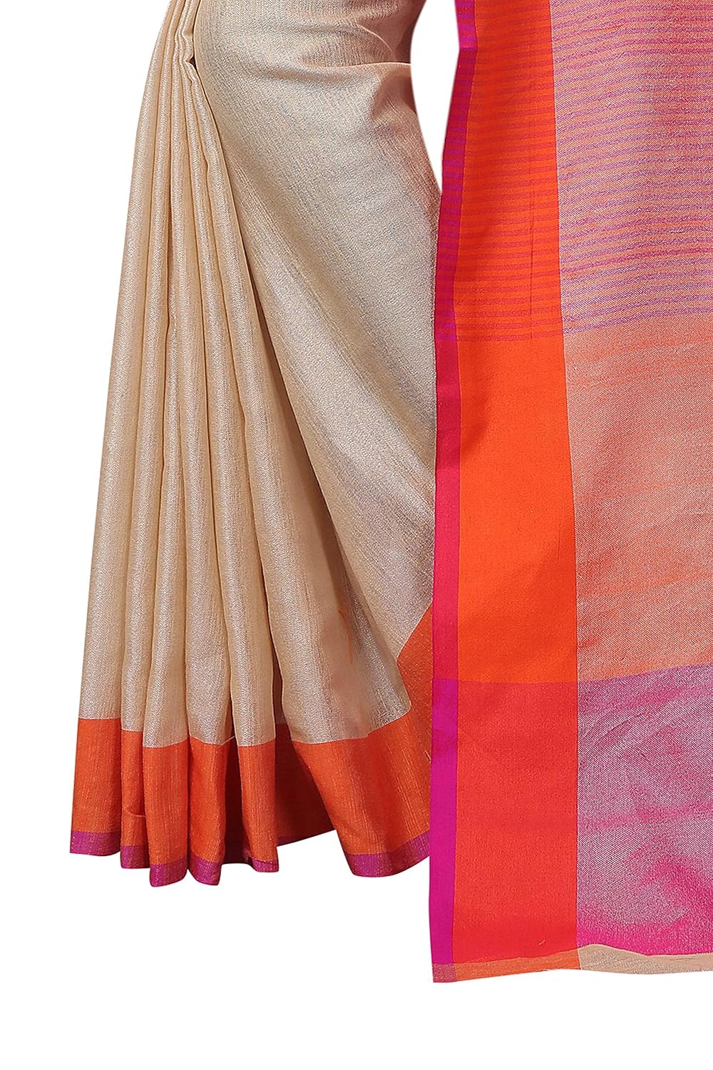 perfectblue women's linen saree with blouse piece (linenmvrvariation)