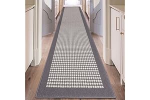 Ileading Hallway Runner Rug 2'x10' Heavy-Duty Durable Entryway Floor Mat with Non Slip Rubber Backing for Busy Traffic Extended Indoor Doormat Machine Washable Grey Kitchen Throw Rug for Corridor