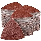 200Pcs 80mm Triangle Sanding Pads, Hook and Loop